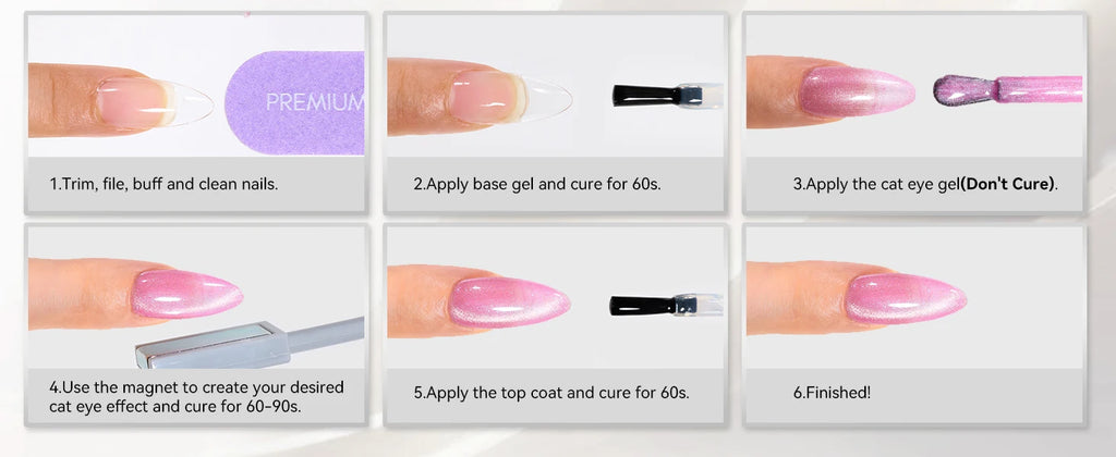 Makartt Cat Eye Gel Polish 6 Colors Magnetic 15ML Holographic