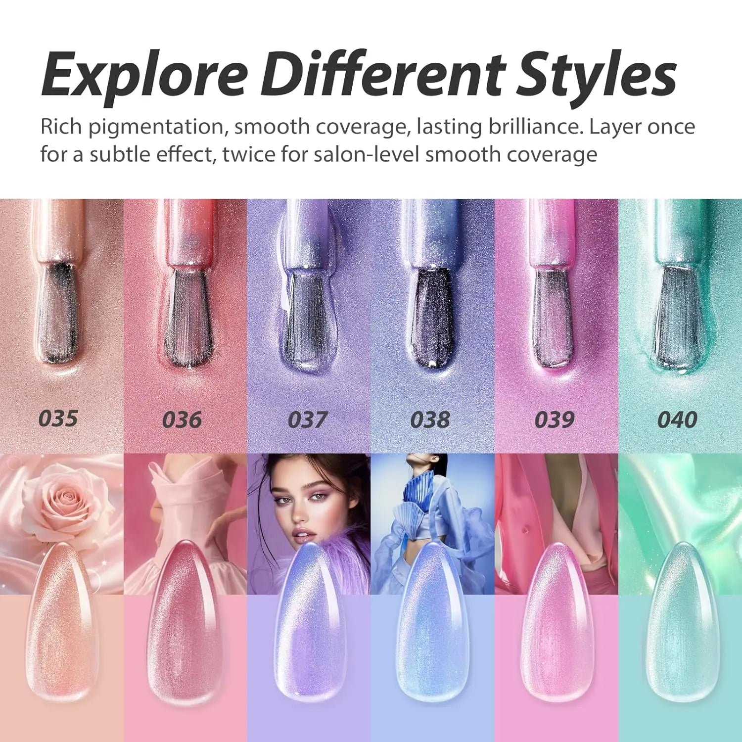 Makartt Cat Eye Gel Polish 6 Colors Magnetic 15ML Holographic