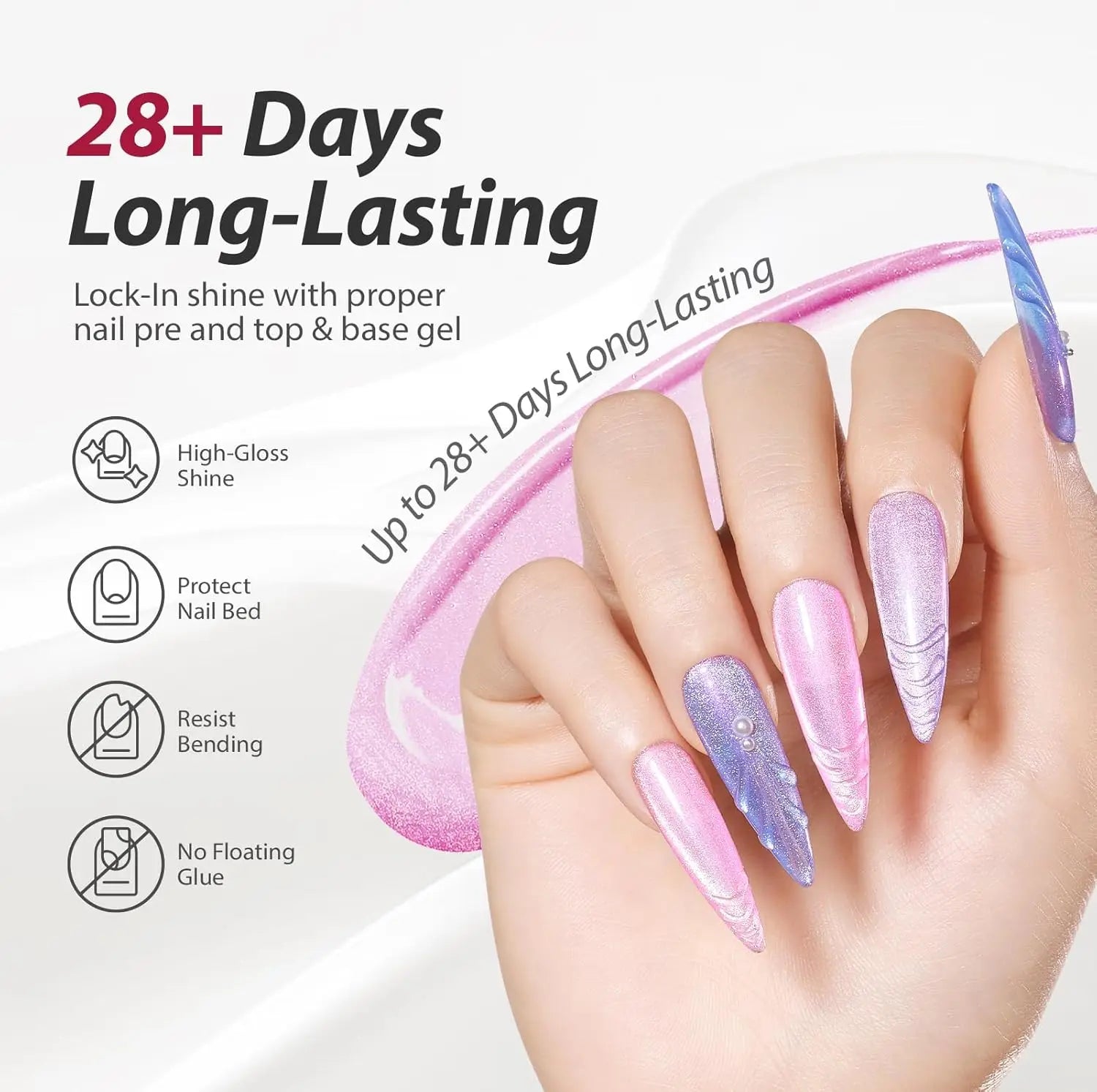 Makartt Cat Eye Gel Polish 6 Colors Magnetic 15ML Holographic