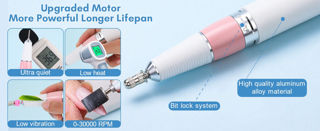 Makartt Electric Nail Drill, 30000RPM Rechargeable