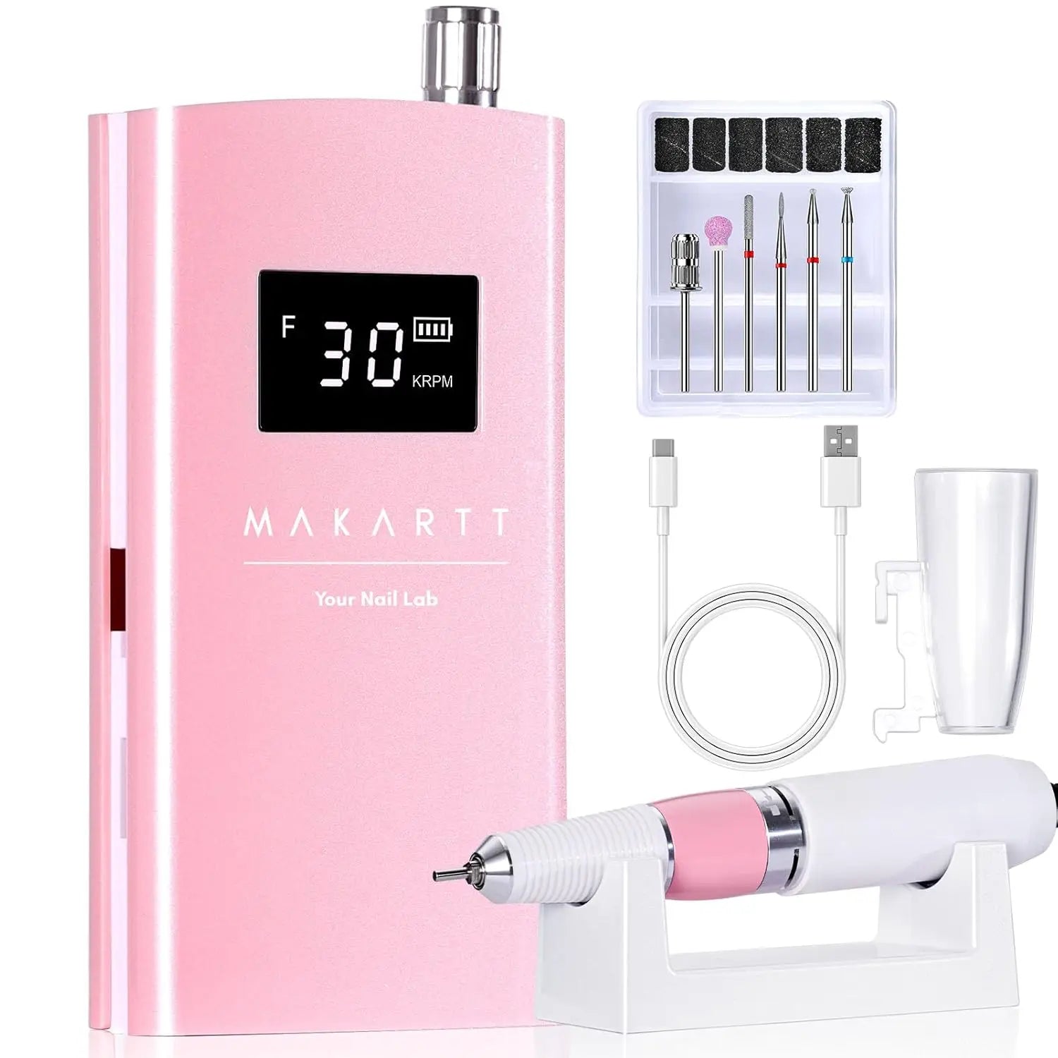 Makartt Electric Nail Drill, 30000RPM Rechargeable
