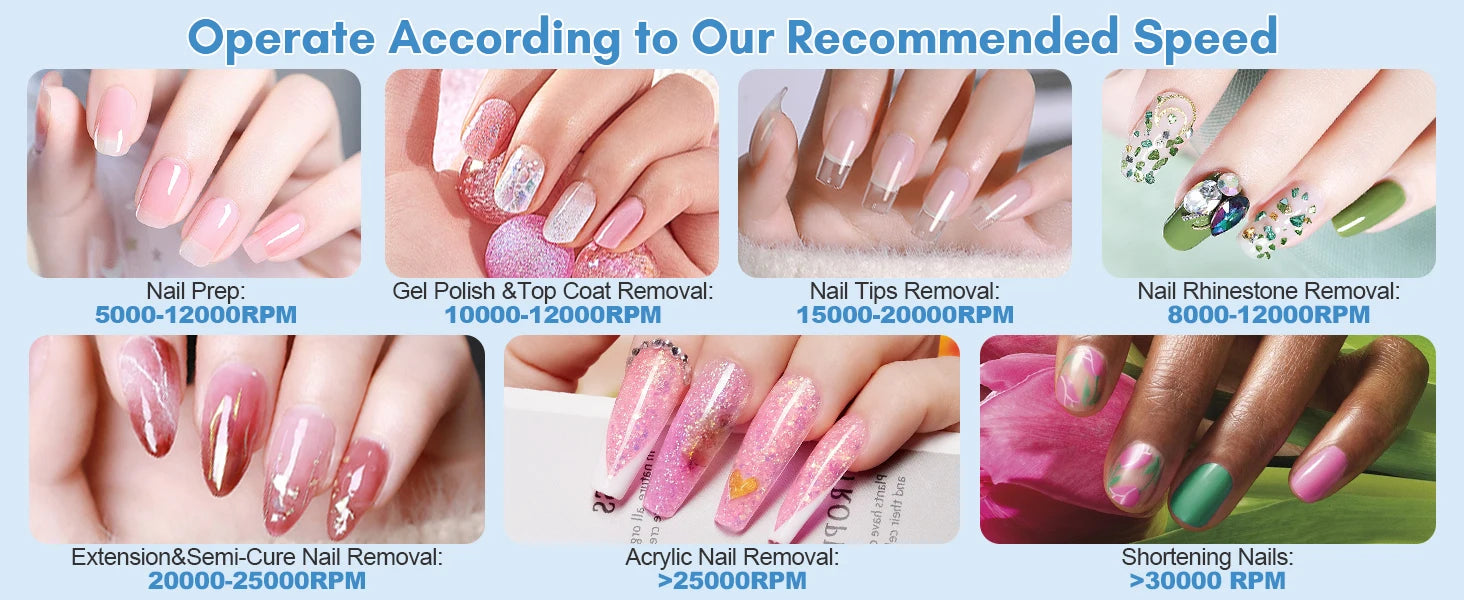 Makartt Electric Nail Drill, 30000RPM Rechargeable