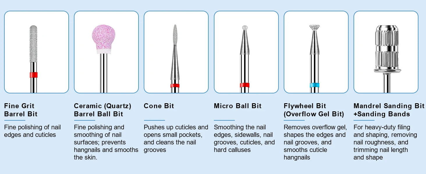 Makartt Electric Nail Drill, 30000RPM Rechargeable